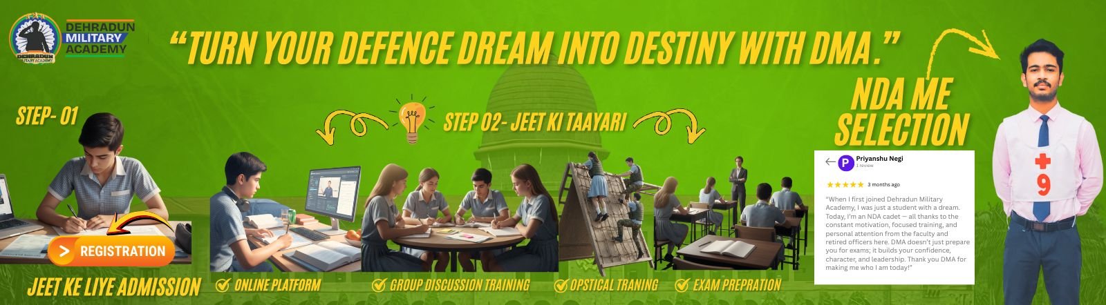 DEHRADUN MILITARY ACADEMY NDA COACHING