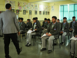 Students in uniform during a classroom session at Dehradun Military Academy