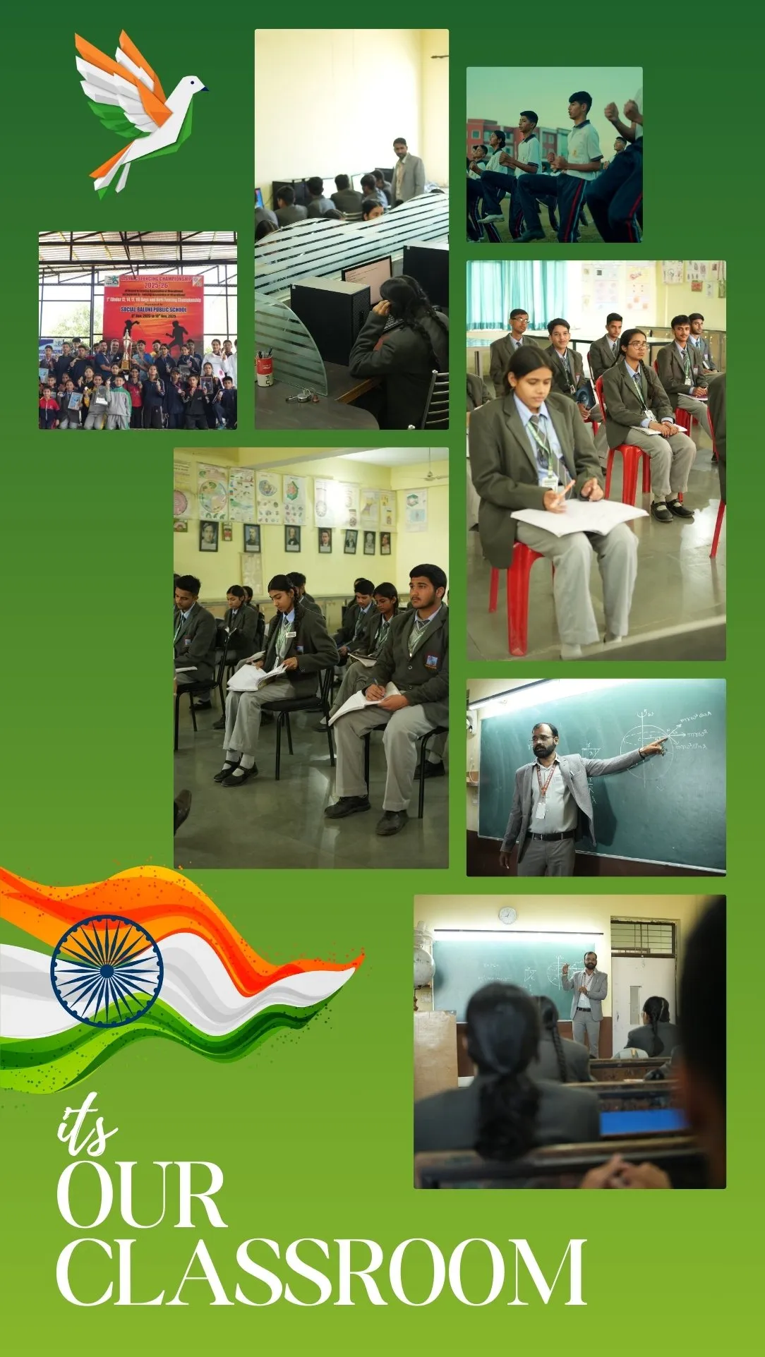 It's our classroom: collage of DMA students in lectures and study sessions