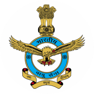 Indian Air Force crest with eagle and motto Nabha Sparsham Deeptam